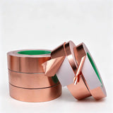 Double-conductive self-adhesive copper foil tape roll with Z-axis conductive adhesive and release liner
