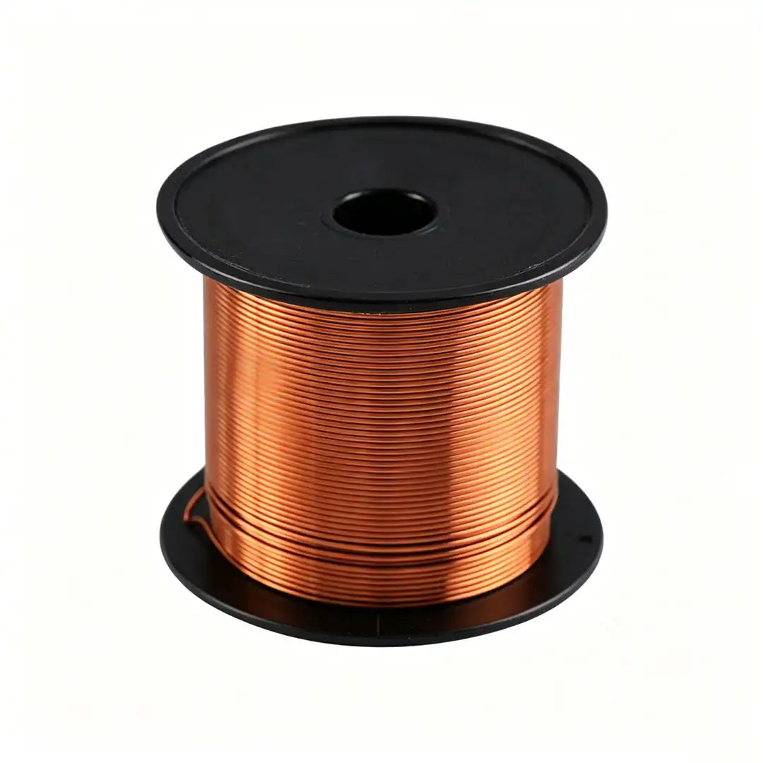 Enameled copper magnet wire wound into electric motor stator coil for motor repair
