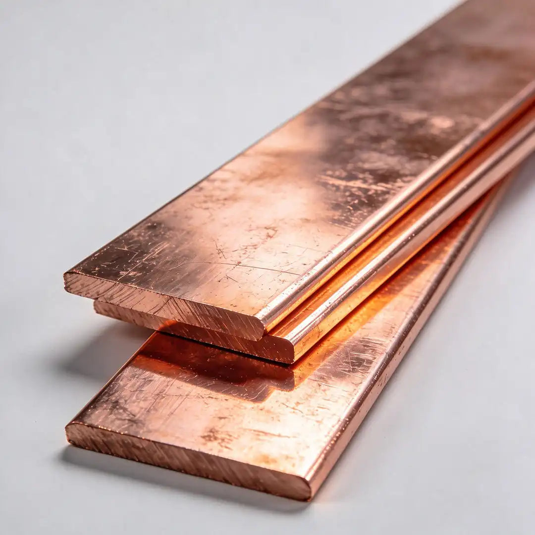 Cut to length pure copper 110 rectangular copper flat bar pieces ready for panels